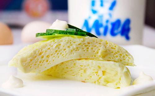 Parní omeleta recept  jak vařit smažená vejce ve vodní lázni, foto
