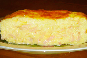 Vařená omeleta s masem