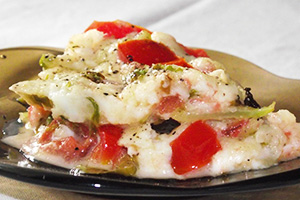 Itlog-free omelet na may keso at kamatis