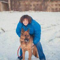 Tatyana s pastýřskou procházkou ve sněhu