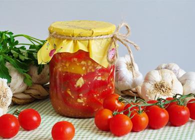 Mga de-latang Peppers sa Tomato Juice