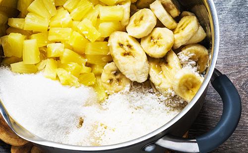 Ingredience pro banánový džem