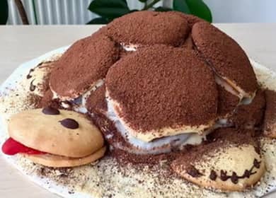 Turtle Cake with Sour Cream - nopea ja helppo resepti