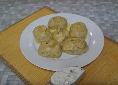 Готвене на сочни манти с тиква: узбекска рецепта със стъпка по стъпка снимки.