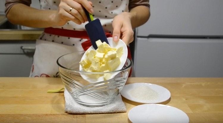 Dejte máslo při pokojové teplotě do mísy.