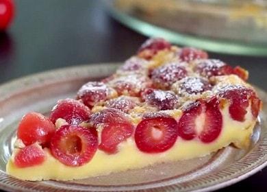 Ínyenc cseresznye pite: a recept szerint főzött, fotóval.