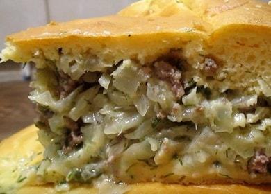 Jellied pie na may repolyo at karne - isang recipe na may malambot na masa at makatas na pagpuno