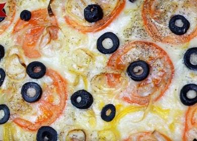 Original Pizza ohne Käse: Wir kochen nach einem Schritt-für-Schritt-Rezept mit Foto.
