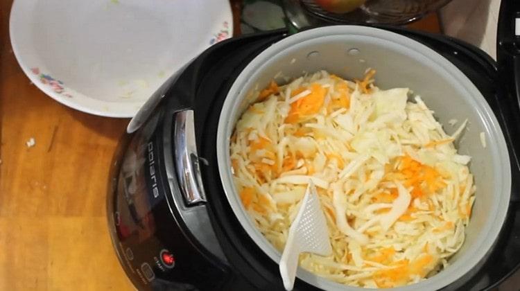 Προσθέστε ψιλοκομμένο λάχανο στην αργή κουζίνα.