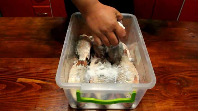 За да приготвите рибни запаси, пригответе сол