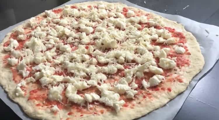 Bereiten Sie die Zutaten zum Kochen vor, um Pizza aus Neapel zuzubereiten