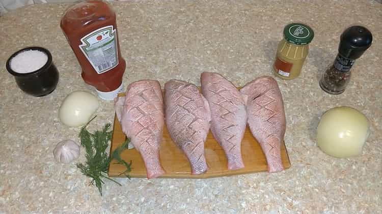 Per preparare il pesce persico rosso mare nel forno, preparare gli ingredienti