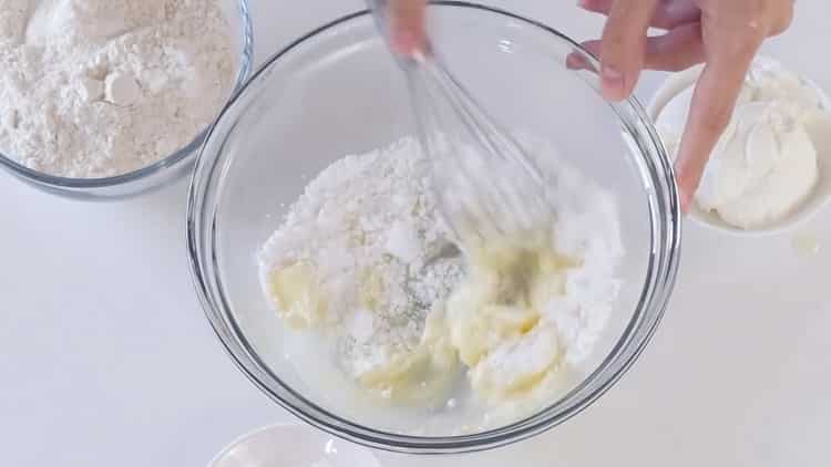Um Kekse mit Füllung zuzubereiten, bereiten Sie die Zutaten vor