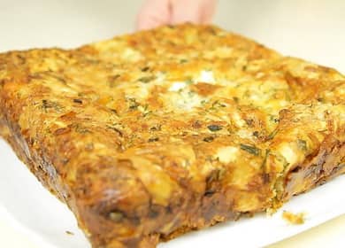 Masikip na lavash pie na may keso at herbs - isang masarap na napatunayan na recipe