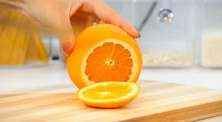 Inkiväärten valmistukseen. siivu appelsiini