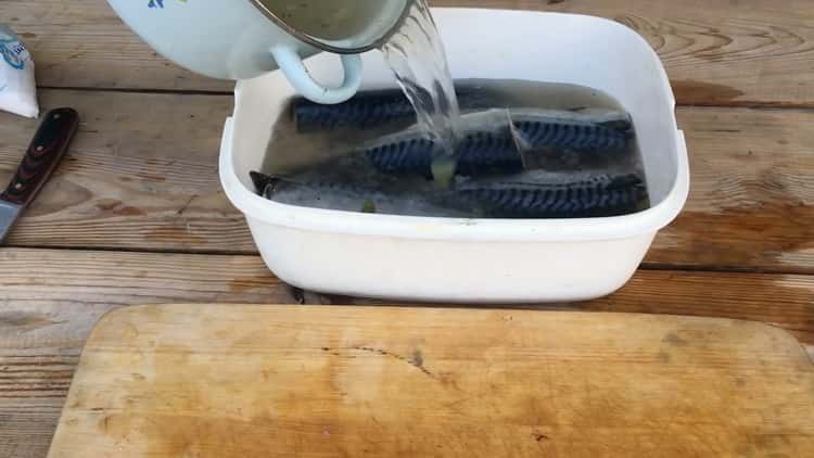 لتحضير السمك المدخن البارد ، قم بإعداد المخلل