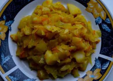 Matapang na repolyo na may patatas na hakbang-hakbang na recipe gamit ang larawan