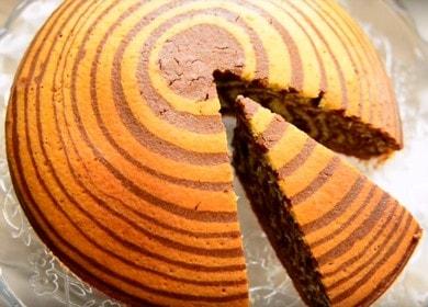 Csokoládé és vanília muffin Zebra - egyszerű és finom desszert