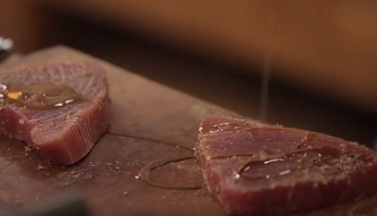Každý steak je rozhodně zalitý olivovým olejem.