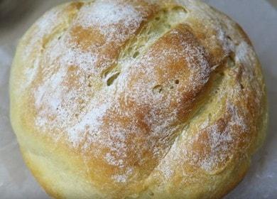 Chléb pečeme v peci na suchých kvasnicích podle postupného receptu s fotografií.