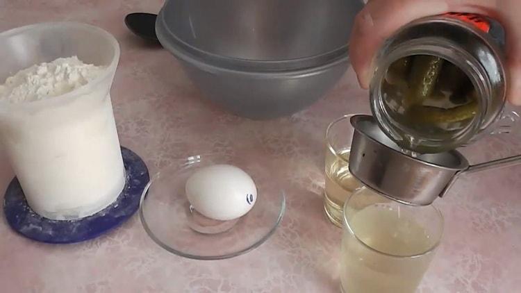 Sós lében sütemény készítéséhez készítse elő az összetevőket