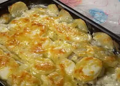 Pečená treska se bramborami a smetanou