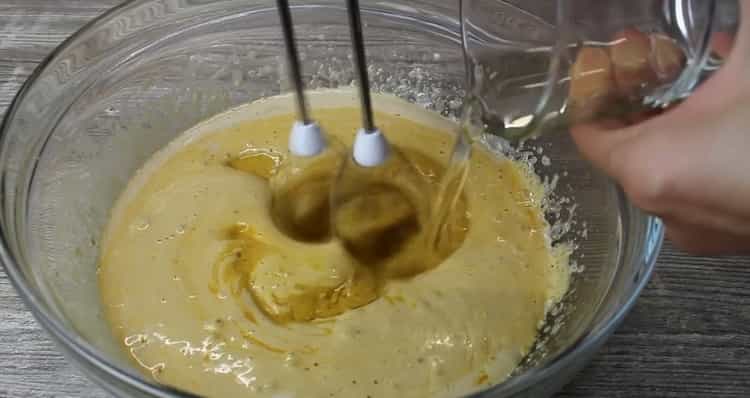 Fügen Sie Butter hinzu, um Kürbiskuchen zu machen