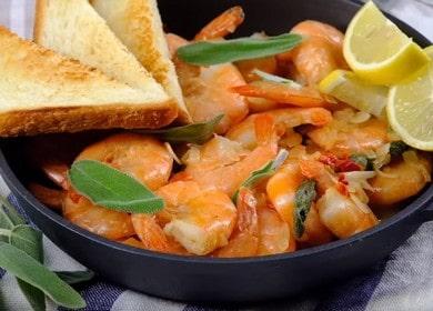 Vaření chutné krevety: recept s fotografiemi krok za krokem.