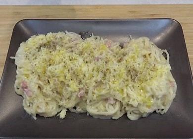 Carbonara ζυμαρικά με μπέικον και σάλτσα κρέμας 🍝