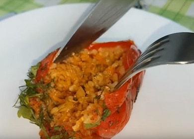 Vaření plněné libové papriky podle receptu krok za krokem s fotografií.
