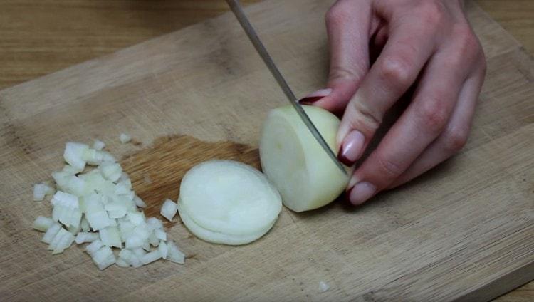 Tritare finemente la cipolla.