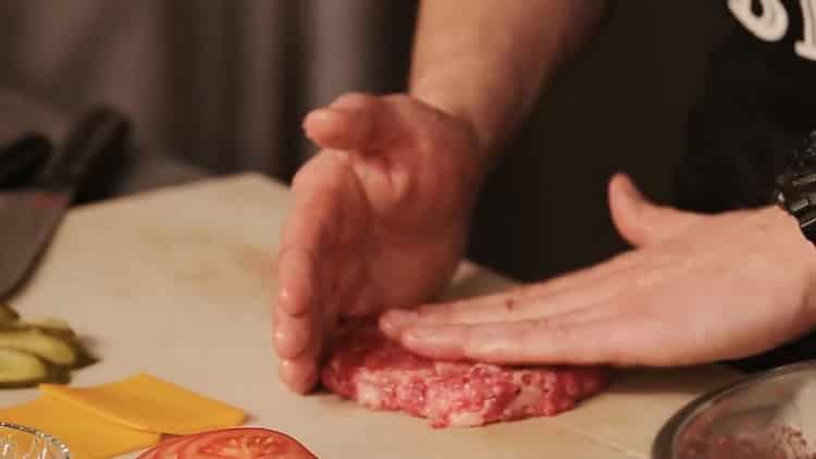 Vytvořte kotleta, abyste vytvořili hamburger
