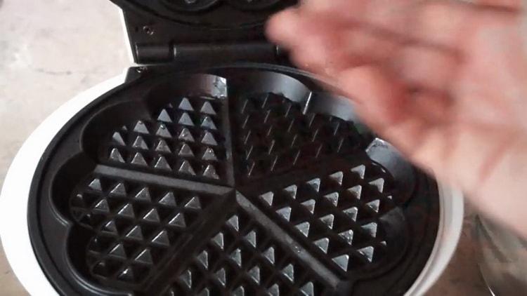Prepara una tecnica per preparare cialde in un waffle