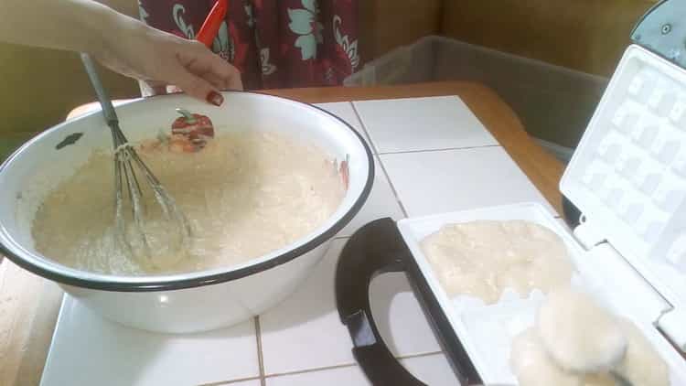 Per preparare i waffle, riscalda il waffle
