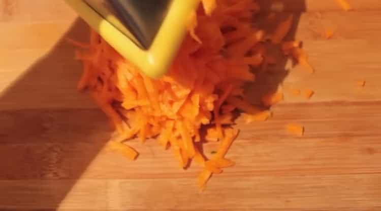 Per cucinare le lenticchie nar = grattugiare le carote