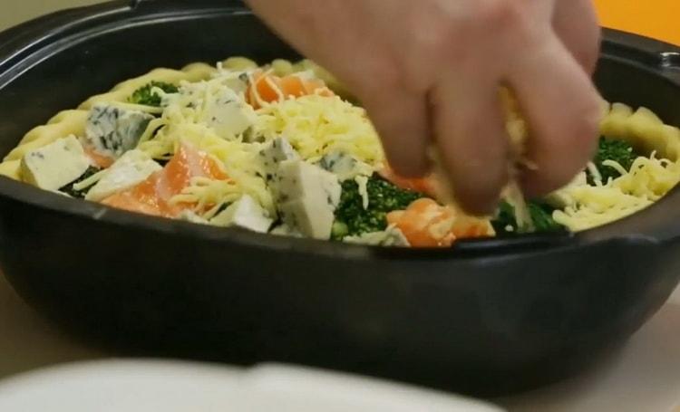 Quiche na may salmon at broccoli - isang recipe mula sa isang propesyonal na chef