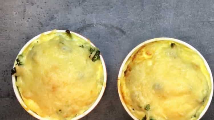 Omeleta s brokolicí v peci podle receptu krok za krokem s fotografií