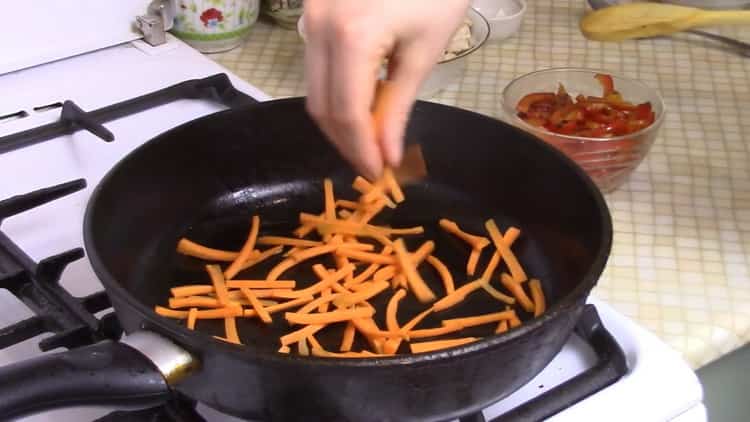 Fry zeleninu připravte na rýžové nudle