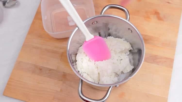Főzés rizs puding