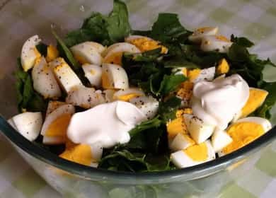 Masarap na sariwang spinach salad na walang mayonesa 🥗