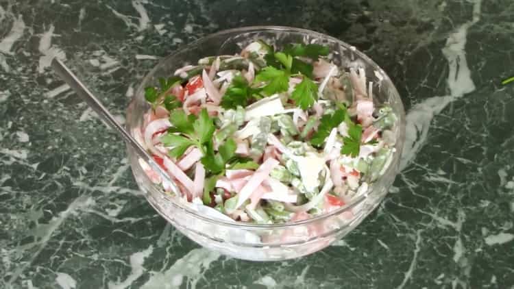 Schinken-Bohnen-Salat fertig