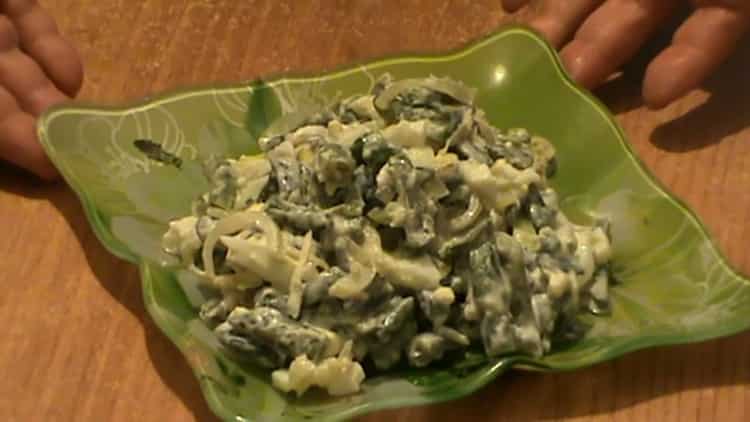grüner Bohnensalat bereit