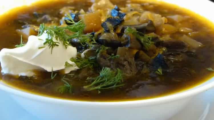 суха гъба супа с ечемик готов