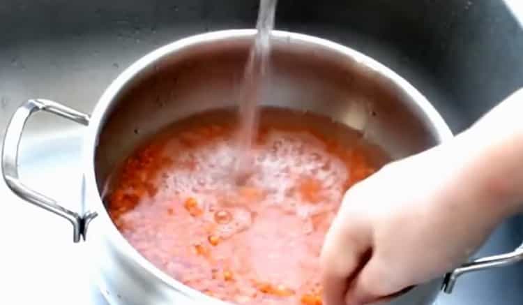Zuppa di purea di lenticchie di cottura