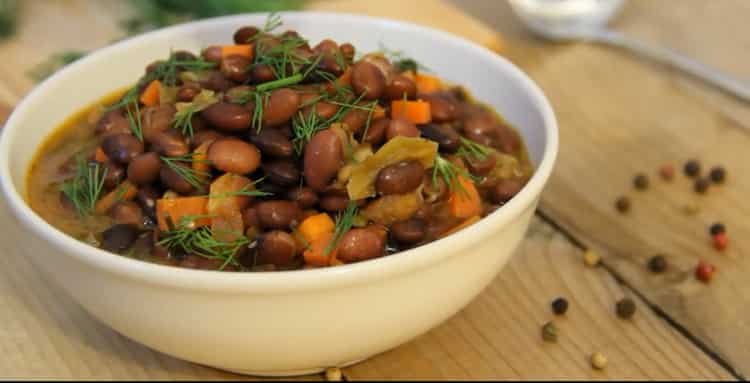 Bean stew na may gulay na hakbang-hakbang na recipe na may larawan