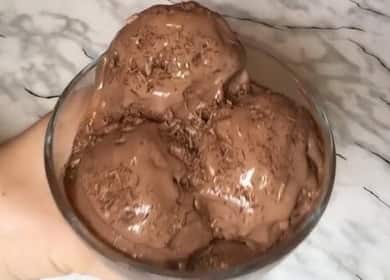 Chocolate ice cream na hakbang-hakbang na recipe gamit ang larawan