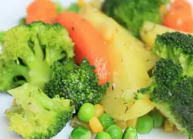 البروكلي على البخار وغيرها من الخضروات في طباخ بطيء - طبق غذائي لذيذ 🥦