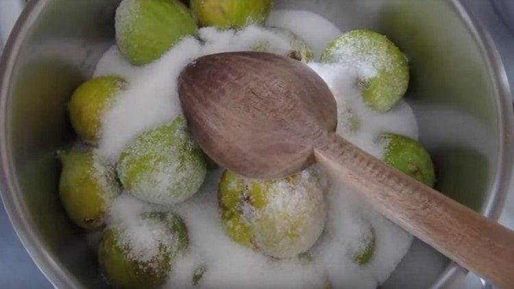 Aggiungi lo zucchero alla fig.