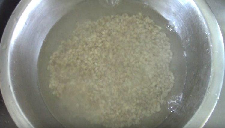 Ibuhos ang tubig na barley at hayaang tumayo ito