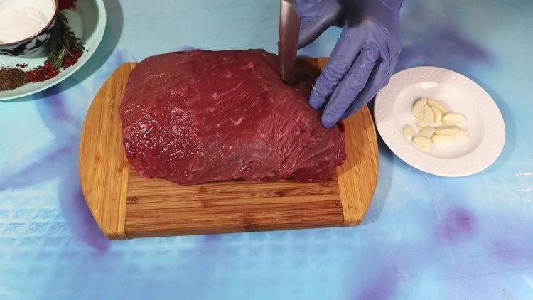 Wie man gekochtes Schweinefleisch im Ofen in einer Folie Schritt für Schritt Rezept kocht